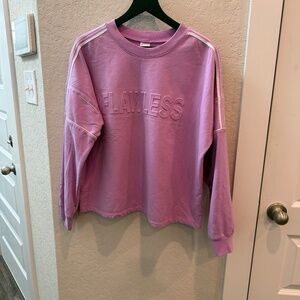 NO BOUNDARIES Pink XXXL/ 3XL Women's Sweatshirt with Embossed FLAWLESS letters